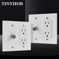 Interrupteur rotatif à intensité variable et prise double standard US, plaque blanche, pour usage résidentiel et commercial 120V