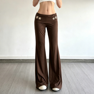 2026 New Women's Low Waist Flared <b>Pants</b> Stretchy Bootcut Yoga Trousers Casual Slim Fit Full Length Wide Leg <b>Pants</b> - Product Image 2