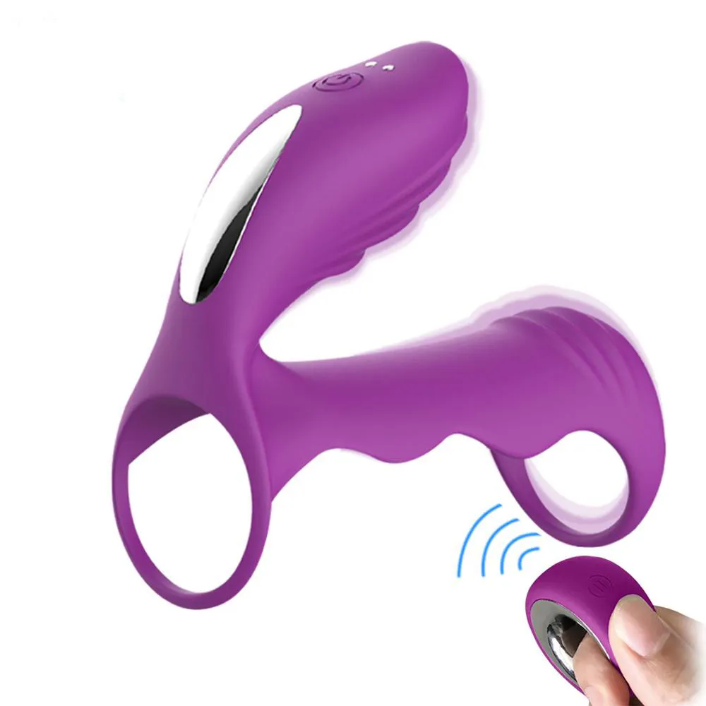 Wearable Penis Ring Vibrator Sex Toys Draadloze Afstandsbediening Sex Speelgoed Voor Volwassenen Stellen Clitoris Stimulatie Sex Ring Penis