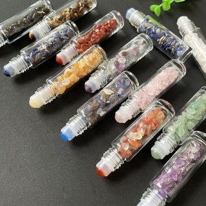 Botella de Perfume con <span class=keywords><strong>Rodillo</strong></span> de Cristal de <span class=keywords><strong>Cuarzo</strong></span> para Aceites Esenciales, Grava de Cristal Mixta para Meditación y Reiki, Venta al por Mayor - Product Image 4