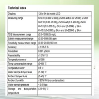 Analyseur de conductivité intelligent TIMEPOWER TP1200, plage 0-20000 US/cm, 0.0-14.0 pH, 0-10000 Mg/L TDS, 0-60 Qualité de l'eau