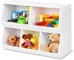 Kids toy storage bins children collection shelf multi toy box storage organizer with 5 storages for children