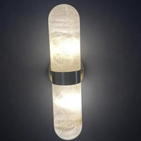 Applique Murale LED Nordique Moderne en Albâtre, Design Créatif pour Miroir Cosmétique Intérieur, Lignes Simples en Cuivre Durable pour Maison, Salon, Chambre
