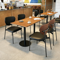 Ensemble table et chaises de style industriel, structure métallique, plateau en bois, mobilier de salle à manger 2/4 places pour café bistro