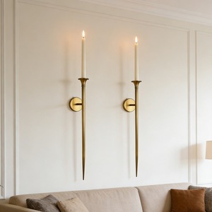 <b>Wall</b> Mounted <b>Candle</b> Holder Iron Gold Finish Home Decor Living Room <b>Wall</b> <b>Sconce</b> - Product Image 1