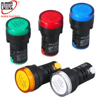 Lampe indicatrice LED 12V 24V 220V 380V, voyant de signalisation AD16-22DS, lampe à montage sur panneau, indicateur de puissance