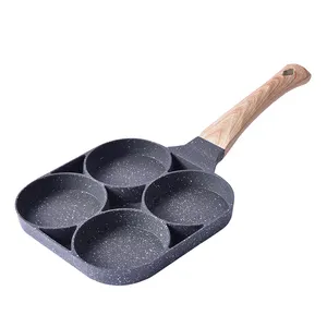 Sartén antiadherente con agujeros para hacer hamburguesas, huevos, jamón, tortitas, olla <span class=keywords><strong>de</strong></span> freír con mango <span class=keywords><strong>de</strong></span> madera, para desayuno - Product Image 1
