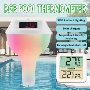 <strong>Digital</strong> Display Electronic Solar Wireless Pool <strong>Thermometer</strong> RGB Ambient Light Plastic <strong>Floating</strong> Bath <strong>Thermometer</strong> Wide Application - Product Image 2