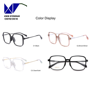 Lunettes de vue rétro Ptolemy 48 style monture intégrale anti-lumière bleue en acétate ultra pur, confortables, dorées et transparentes, taille 50-18-145 - Product Image 5