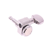 TWT GUITAR Chrome Locking Tuners 6 Tuner Gitar Kanan Rasio 1:18 Pengunci Senar Kunci Penyetel Pegs Machine Heads Kenop Heksagonal Dual Pin No