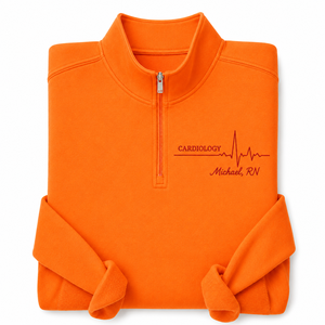 Sweat-shirt de <span class=keywords><strong>cardiologue</strong></span> brodé, tissé, doublé, à col montant et fermeture éclair quart, pour laboratoire de cardiologie, hiver, automne, printemps - Product Image 3