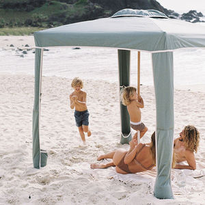 Sombrilla de cabaña de playa cuadrada de lona de poste de madera de primera calidad personalizada de 6 pies y 7 pies, tiendas de campaña parasol de viaje de picnic de parque portátil al aire libre - Product Image 1