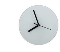 Cadre photo rond en verre vierge de sublimation personnalisé de 20 cm, horloge BL-27