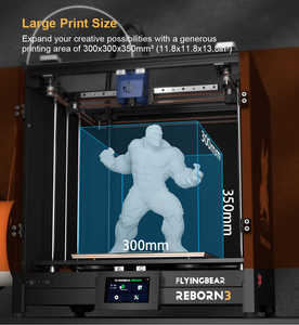Imprimante 3D FLYING BEAR Reborn 3 FDM pour la création de modèles 3D, impression personnalisée haute vitesse, précision jusqu'à 20000 mm/s, imprimante à accélération - Product Image 6