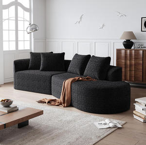 Canapé d'angle convertible moderne rembourré surdimensionné en chenille de 112 pouces, 4 places, assise extra profonde et large, courbé Cloud 4 - Product Image 2