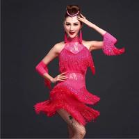 Danse latine de concours femme robe gland lait soie robes