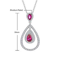 Mode Hochzeit Sterling Silber Rot Korund Cz Schmuck Set, Rubin und Diamant Anhänger und Ohrringe
