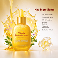 Sérum Visage Éclaircissant Personnalisé à 4% de Niacinamide, Acide Tranexamique et Vitamine C – Atténue les Taches Brunes, Peau Éclatante – Soin OEM/ODM