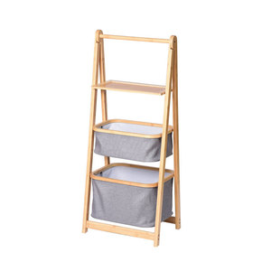 <b>Cloth</b> Bag Storage <b>Rack</b> Black Canvas Rectangle Standing Type Laundry Basket Clothing Organizer - Product Image 2