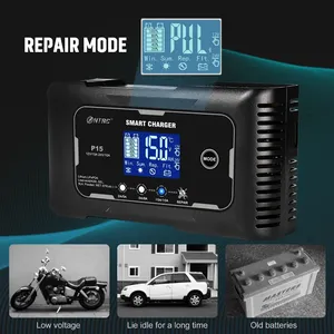 Cargador de Batería Inteligente para Automóvil y Motocicleta de 12V/15A 24V/10A para Baterías de Plomo-Ácido - Product Image 3