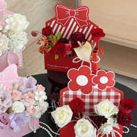 Boîte à fleurs en carton blanc réutilisable et personnalisable pour petites entreprises, idéale pour les festivals, avec enveloppe intégrée et couleur unie