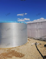 Réservoir d'eau de citerne personnalisé LVJU 10 M3 20 M3 Réservoir d'eau rond galvanisé Serre Réservoir d'eau métallique pour ferme