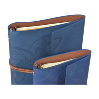 Carnet d'étudiant en stock avec sangle bleue, à feuilles mobiles, motif ajouré, carnet de journal et de graffiti, direct usine