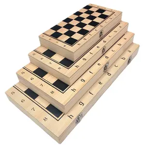 फ़ैक्टरी थोक अंतर्राष्ट्रीय शतरंज गेम लकड़ी का शतरंज 3 इन 1 लकड़ी का शतरंज