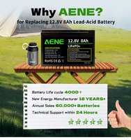 Batterie au phosphate de fer de lithium 12V 8Ah avec mise à niveau BMS pour batterie au plomb-acide 12V 8Ah dans les systèmes de vidéosurveillance et les véhicules électriques