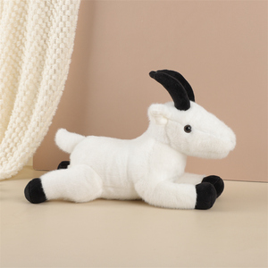 Peluche de Cabra en Posición Acostada, Blanco y Negro, Peluche de Animal Personalizado al por Mayor - Product Image 3
