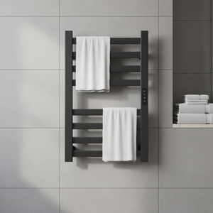 Toallero Eléctrico Moderno de Aluminio Espacial con Calefacción, Adhesivo, Montado en Pared, Impermeable, Negro, con Calentador para Baño y Hotel <span class=keywords><strong>MUBI</strong></span> - Product Image 3