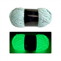 Pelote de fil chenille lumineux, fil à tricoter à la main, pour poupée au crochet, fil artisanal de grosseur moyenne, 50g, autre matériau, autre usage, 53m
