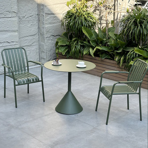 Ensemble de mobilier de restaurant en aluminium de gros Decoout Tables et chaises de café en métal de style moderne pour l'extérieur - Product Image 2