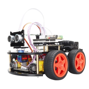 4WDレッドホイールロボットカーキットスマートカーロボットキットUN0ボットBluetoothリモートロボットスターター<span class=keywords><strong>Arduino</strong></span>キットに対応 - Product Image 1