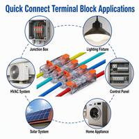 Bloc de bornes à connexion rapide à triple entrée 250V 32A avec vis de serrage anti-desserrage et trous de fixation pour un câblage sûr des batteries