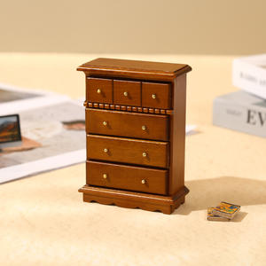 1:12 escala DIY madera miniatura casa de muñecas alto cinco compartimentos gabinete muebles modelo Mini casa de muñecas jugar escena regalos - Product Image 1