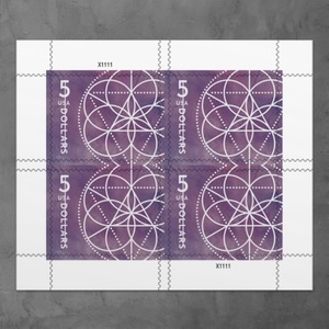 2022 $5 Autocollants de timbres-poste Us Forever à motif géométrique floral, 5 feuilles, en vrac pour la décoration de fêtes - Product Image 3
