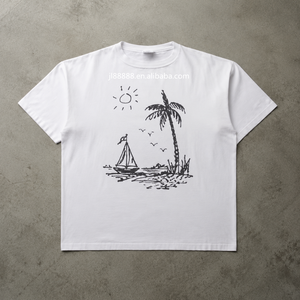 T-shirt da uomo OEM 100% cotone a vestibilità dritta, stampa grafica rap, bianco, oversize, manica corta - Product Image 1