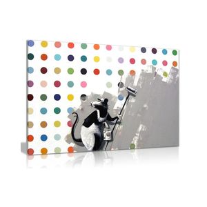 Poster di stampa con immagine di decorazione per la casa di arte della parete di Banksy & Damien Hirst moderna tela astratta - Product Image 1