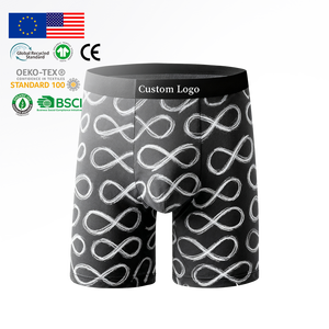 Boxer da Uomo con Logo Personalizzato, Stampa Digitale, Alta Qualità, Morbidi, Elastici, Traspiranti, Stile Lussuoso, Intimo Maschile - Product Image 1