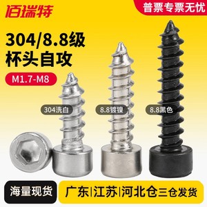 Tornillos Autorroscantes de Cabeza Hexagonal Baituete M1.7 M4 M5 M8 de Acero Inoxidable para Madera, Grado 8.8, Niquelado Negro - Product Image 4