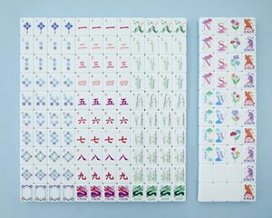 Luxury Acrylic Mahjong Tiles Set Stainless Steel <b>Legs</b> Eco-Friendly Durable Blue Base Portable 4-Player Chinese Game for Family - Product Image 2
