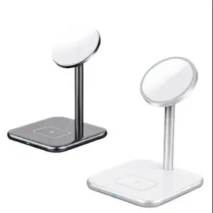 2 in 1 Wireless Chargers For iphone 15 14 Qi Outdoor Station Phone Stand 25W Magnetic LED Display Type C New product 2024 Logo