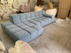 High Quality Blue Corner <strong>Couch</strong> Set Modern Design with <strong>Cozy</strong> Foam &amp; Fabric Super Comfortable for Living Room Apartment Hot <strong>Sale</strong>