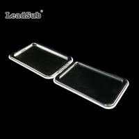Miroir compact en cuir PU double face de couleur blanche, personnalisable par Leadsub