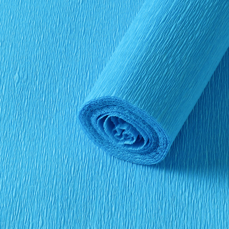papel crepé azul lago