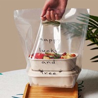 Sacs en plastique transparents personnalisés pour emporter, impression d'emballages, sacs en plastique pour emporter en gros