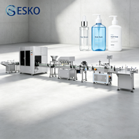 Ligne de remplissage et de bouchage automatique ESKO pour liquides cosmétiques, sérums, lotions, savons liquides – Machine d'embouteillage et d'emballage à dix têtes