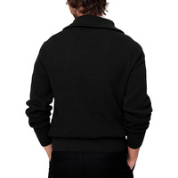 Pull-over col montant en coton épais gaufré pour homme, personnalisé, doux, style preppy décontracté, idéal pour l'hiver – Vente en gros