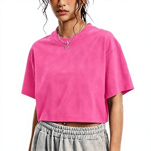 Camisetas Cortas de Algodón 100% para Mujer con Logo OEM Personalizado, Cuello Redondo, Manga Corta, Ajuste Holgado, Estilo Básico para Verano 2026 - Product Image 5